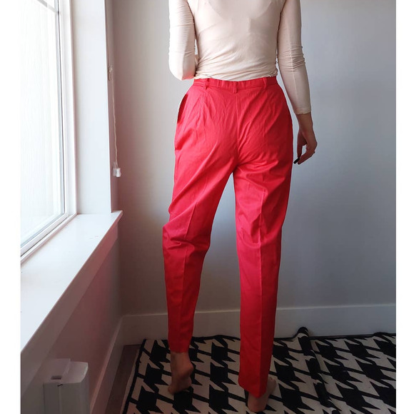 Vintage Red Pleated Tapered Pants, Deadstock Sport Cotton Levi's - Picture 3 of 9